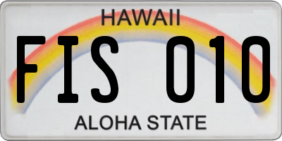 HI license plate FIS010