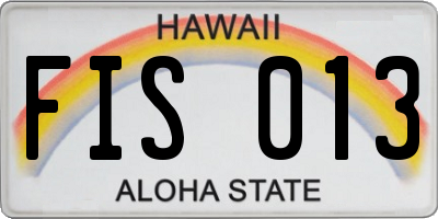 HI license plate FIS013