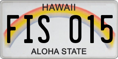 HI license plate FIS015