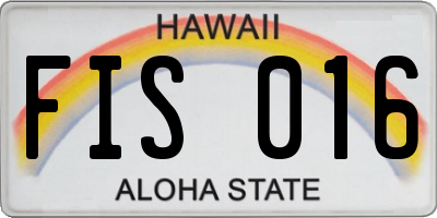 HI license plate FIS016