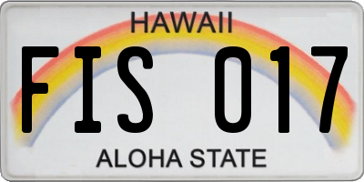 HI license plate FIS017