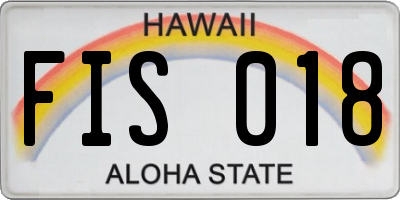 HI license plate FIS018