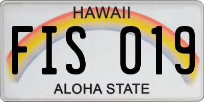 HI license plate FIS019