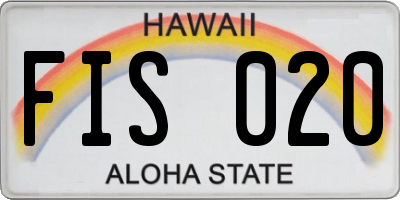 HI license plate FIS020