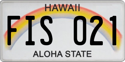 HI license plate FIS021