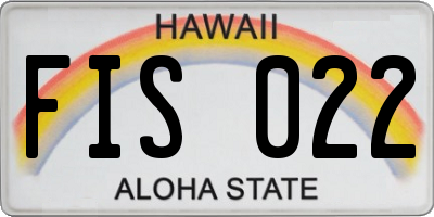 HI license plate FIS022