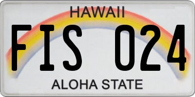 HI license plate FIS024