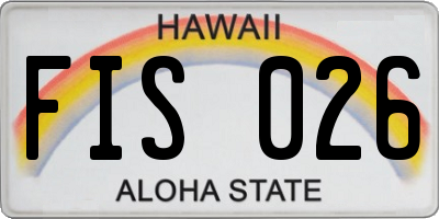 HI license plate FIS026