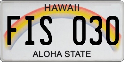 HI license plate FIS030