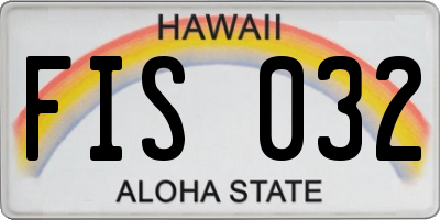 HI license plate FIS032