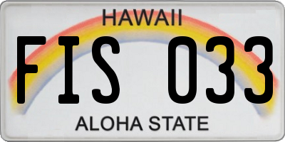 HI license plate FIS033