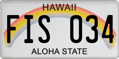 HI license plate FIS034