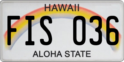 HI license plate FIS036