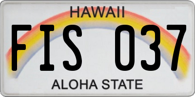 HI license plate FIS037