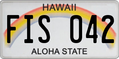 HI license plate FIS042