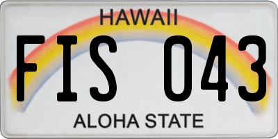 HI license plate FIS043