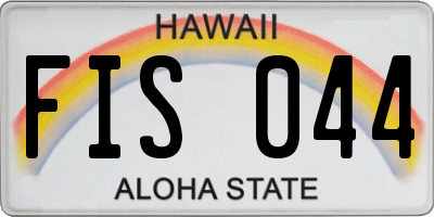 HI license plate FIS044