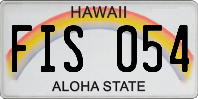 HI license plate FIS054