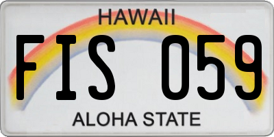 HI license plate FIS059