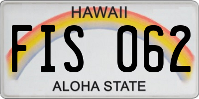 HI license plate FIS062