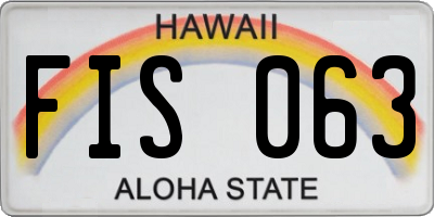 HI license plate FIS063