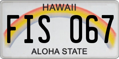 HI license plate FIS067