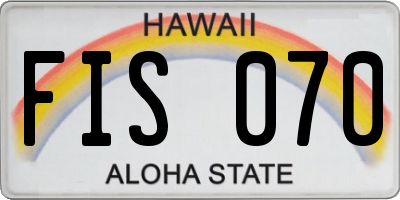 HI license plate FIS070