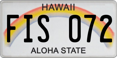HI license plate FIS072