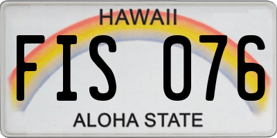 HI license plate FIS076