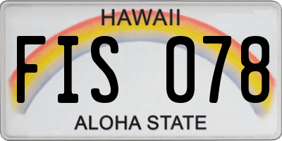 HI license plate FIS078