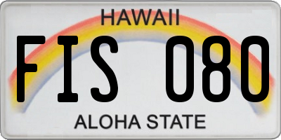 HI license plate FIS080