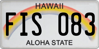 HI license plate FIS083