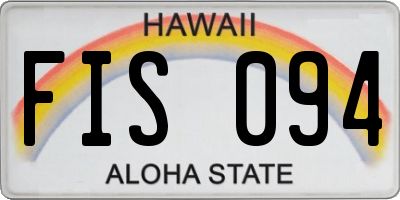 HI license plate FIS094