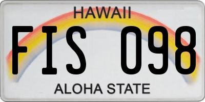 HI license plate FIS098