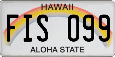HI license plate FIS099