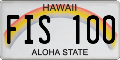 HI license plate FIS100