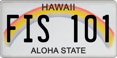 HI license plate FIS101