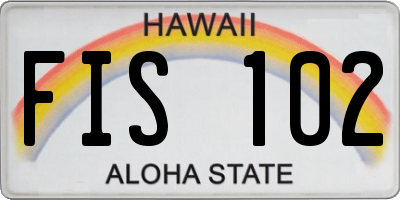 HI license plate FIS102