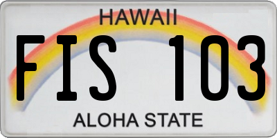 HI license plate FIS103