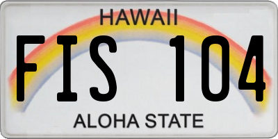 HI license plate FIS104