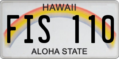 HI license plate FIS110
