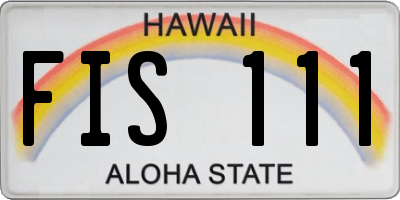 HI license plate FIS111