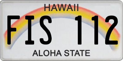 HI license plate FIS112