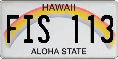 HI license plate FIS113