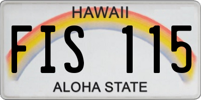 HI license plate FIS115