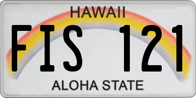 HI license plate FIS121