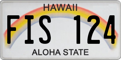 HI license plate FIS124