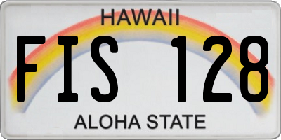 HI license plate FIS128
