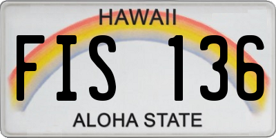 HI license plate FIS136