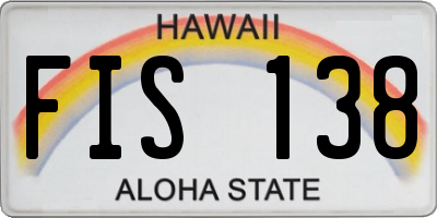 HI license plate FIS138
